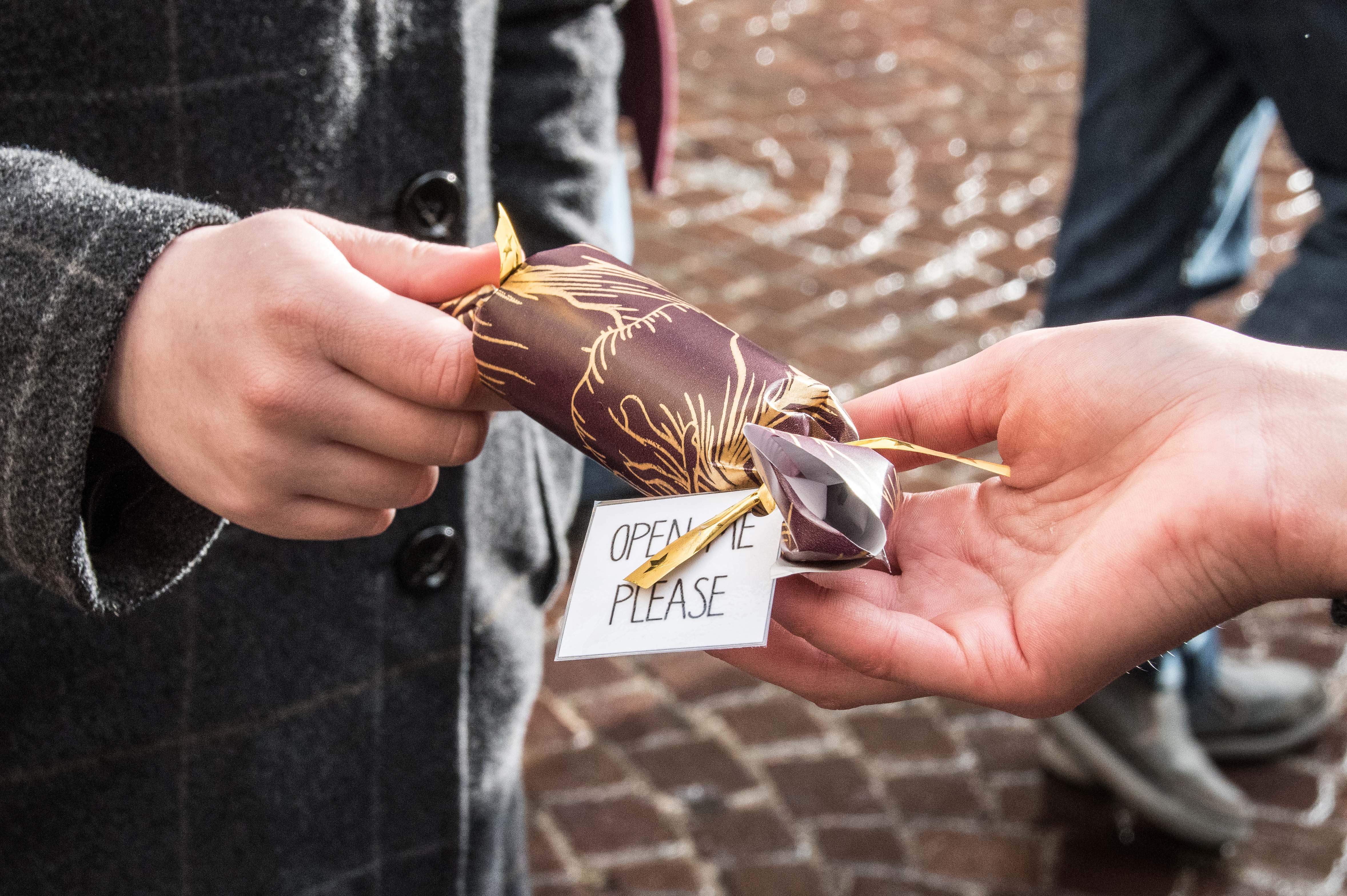 Die Projektgruppe „Bewusst.sein für Frauen*Rechte“ nutze den Tag der Menschenrechte, am 10. Dezember, um auf die Rechte von Frauen, die von Menschenhandel betroffen sind, aufmerksam zu machen.
In der Innsbrucker Altstadt wurden kleine Geschenkboxen mit Fallgeschichten und weiterführenden Informationen zum Thema Frauenhandel gemeinsam mit einem süßen Gruß an die Bevölkerung verteilt. Die Aktion wurde von Bürgermeister Georg Willi (2. v. l.) und Soziallandesrätin DI Gabriele Fischer (3. v. r.)  unterstützt. Im Rahmen von persönlichen Gesprächen zum Thema Frauenhandel konnten mehrere hundert Personen erreicht werden.