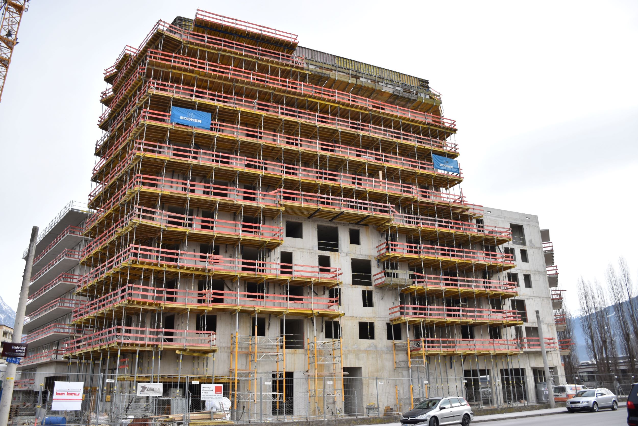 Der Rohbau in der Radetzkystraße ist so gut wie fertig.