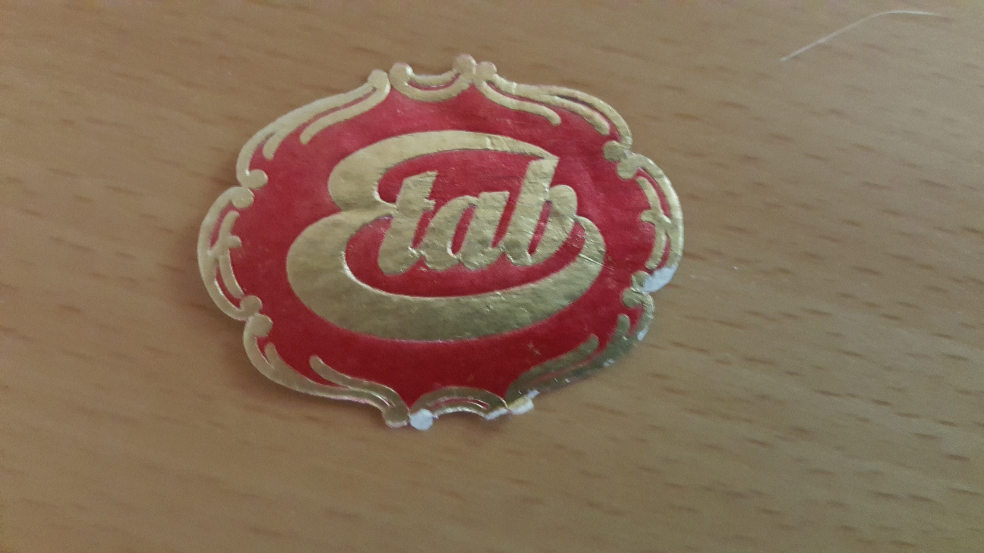 Brotaufkleber der ETAB, um 1954.