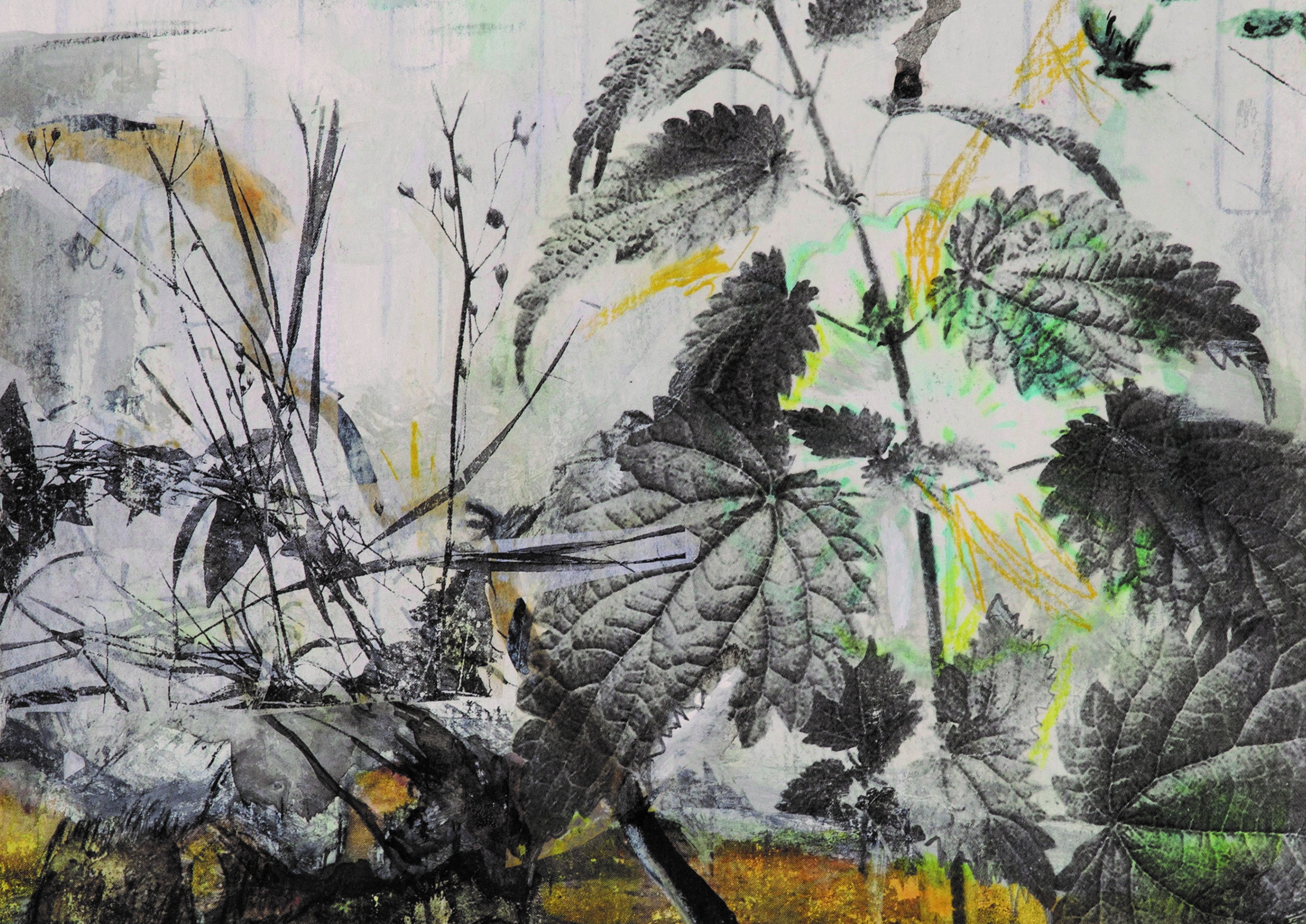 „So wandeln sich Bilder“: Werke von Elisabeth Schutting, die Geschichten erzählen, sind bis 26. März in der Galerie Plattform 6020 zu sehen („Ophelia", 2021, 20 x 28 cm, Mischtechnik auf Papier).