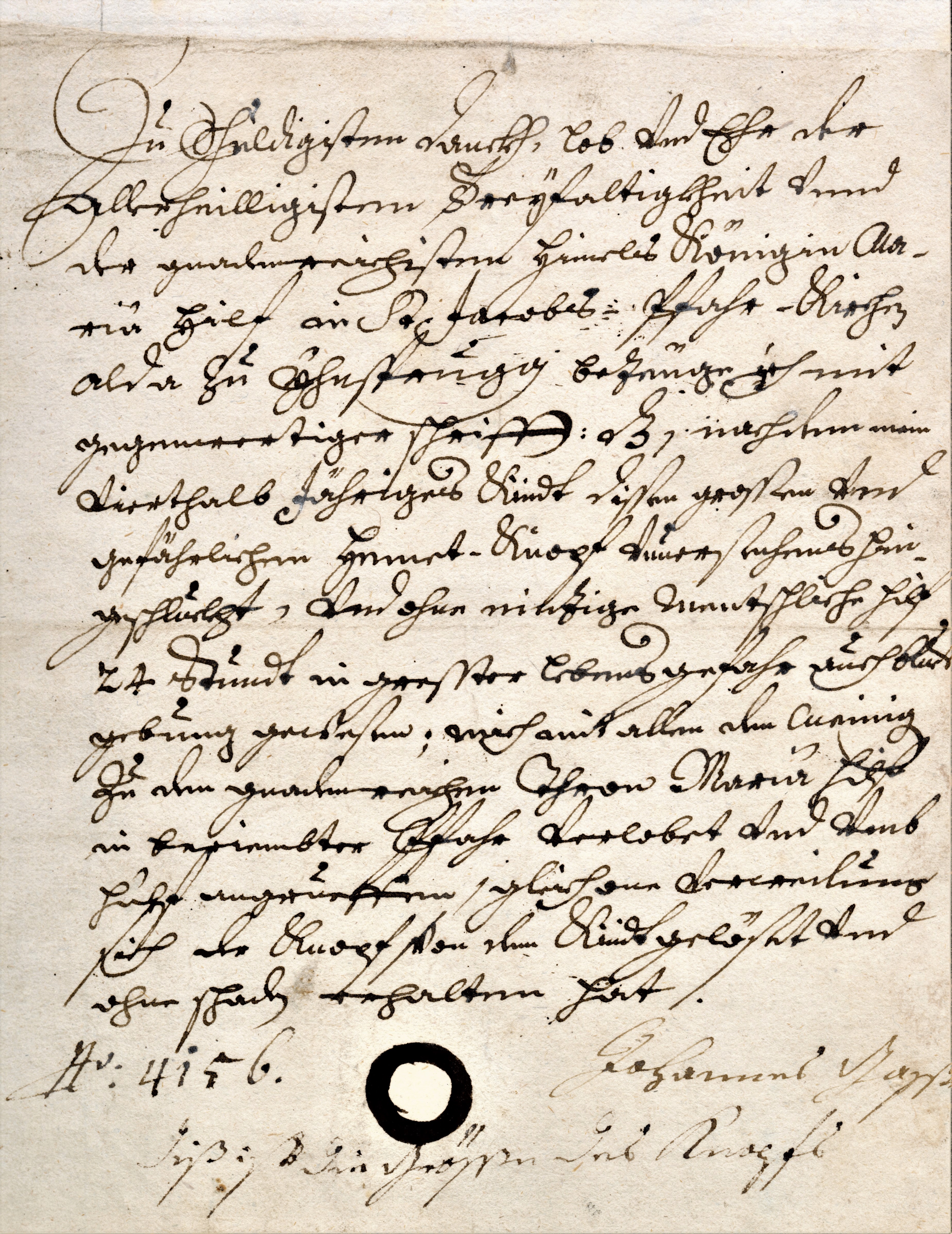 Mirakelbericht eines Votanten, der den Hemdknopf aufzeichnete, den sein Kind verschluckt hatte.