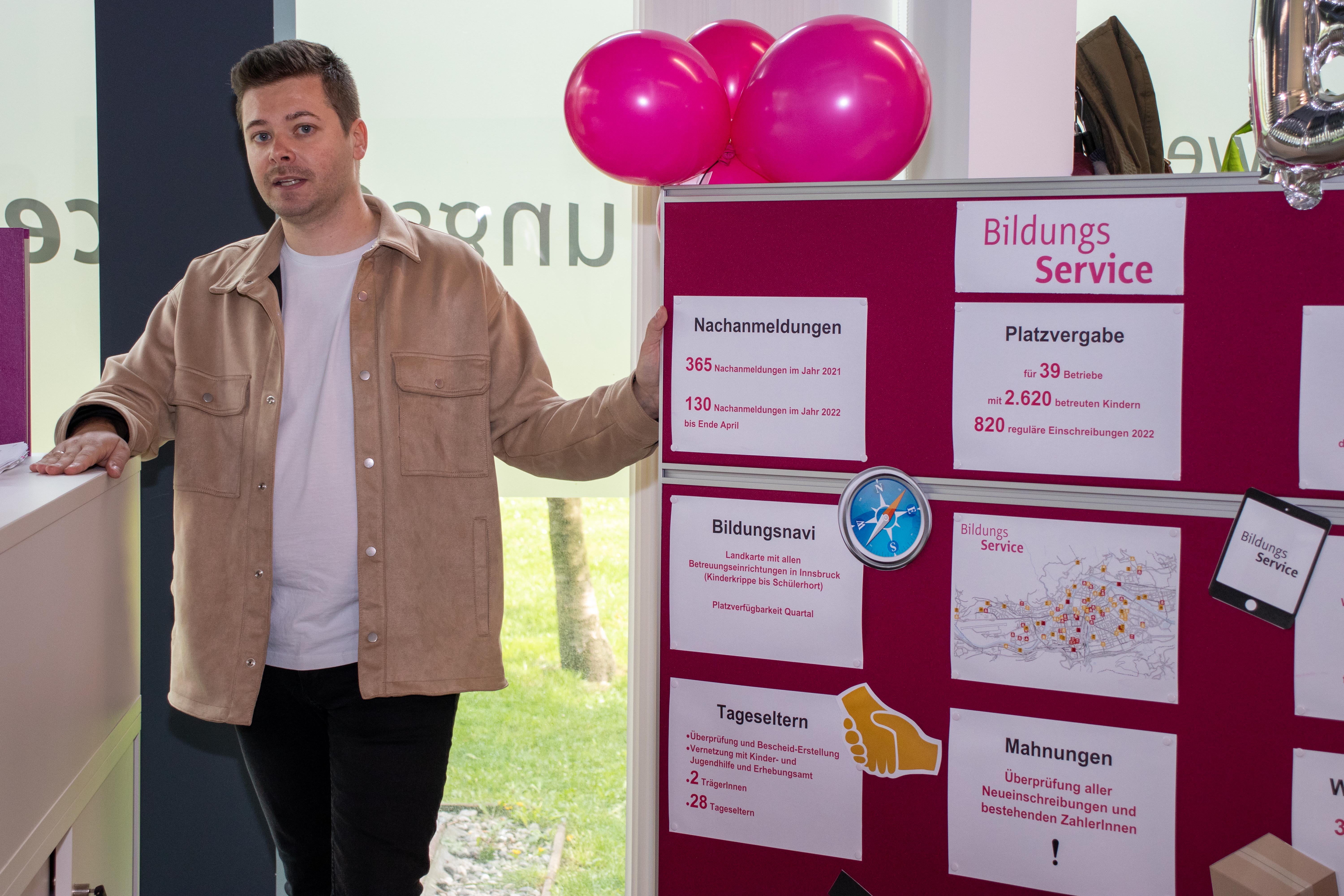 Koordinator Daniel Bonora-Burgstaller präsentierte die bisherige Erfolgsbilanz sowie den umfassenden Aufgabenbereich der Bildungsservicestelle.