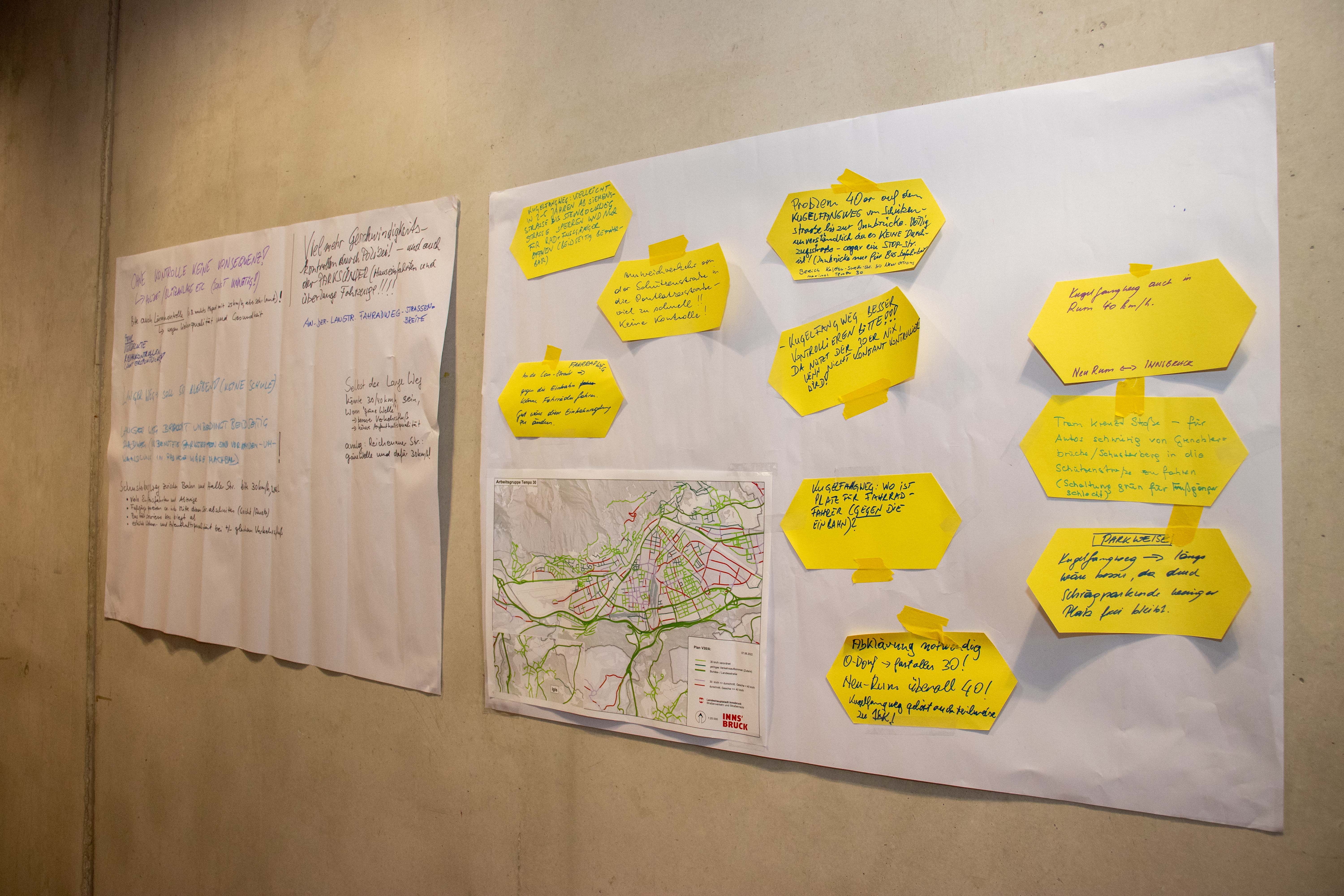 Anregungen von BürgerInnen aus den Informationsveranstaltungen zu Tempo 30 wurden in die weitere Planung miteinbezogen.