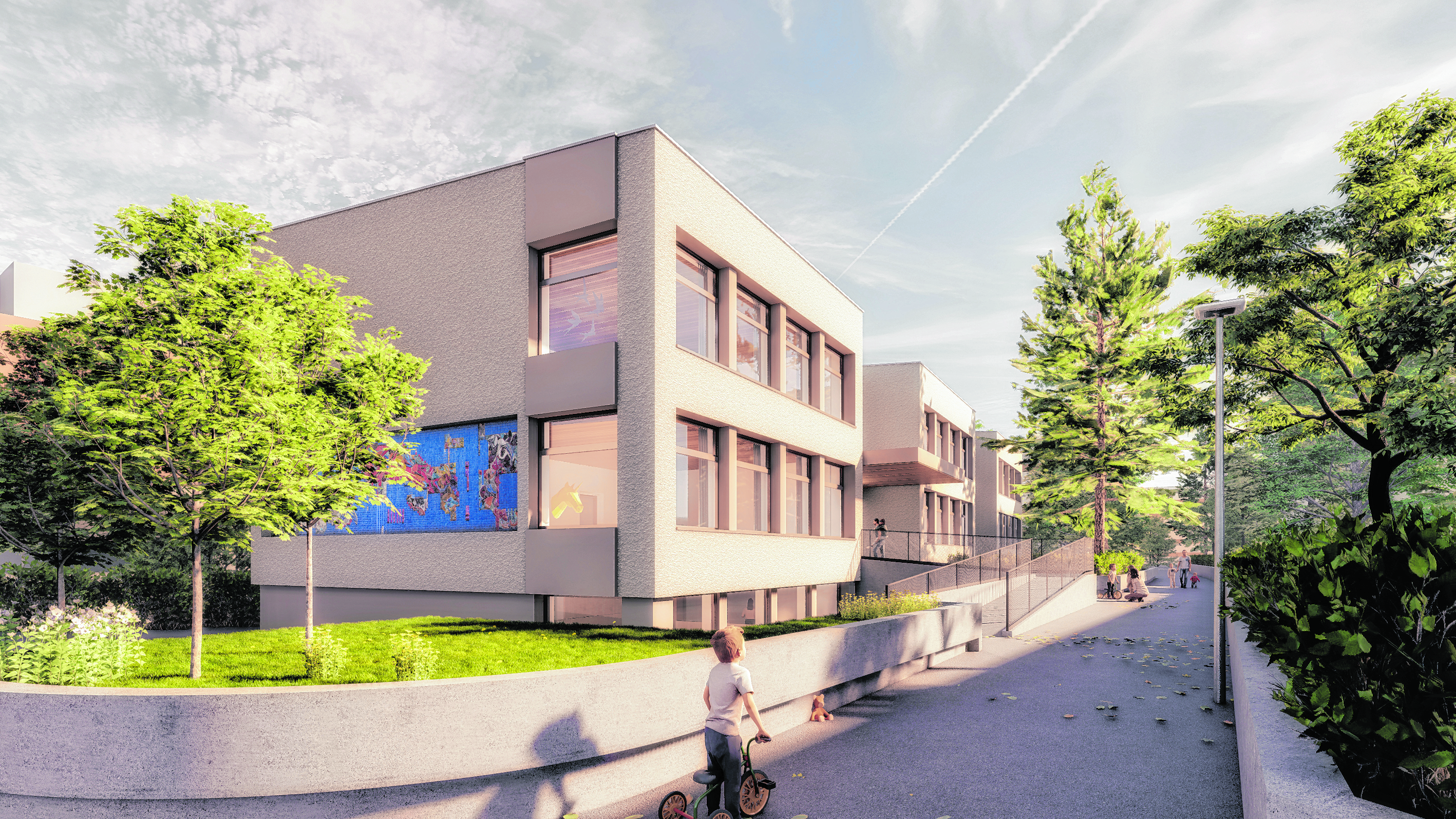 Die Visualisierungen zeigt, wie das fertige Projekt in der Au aussehen soll.