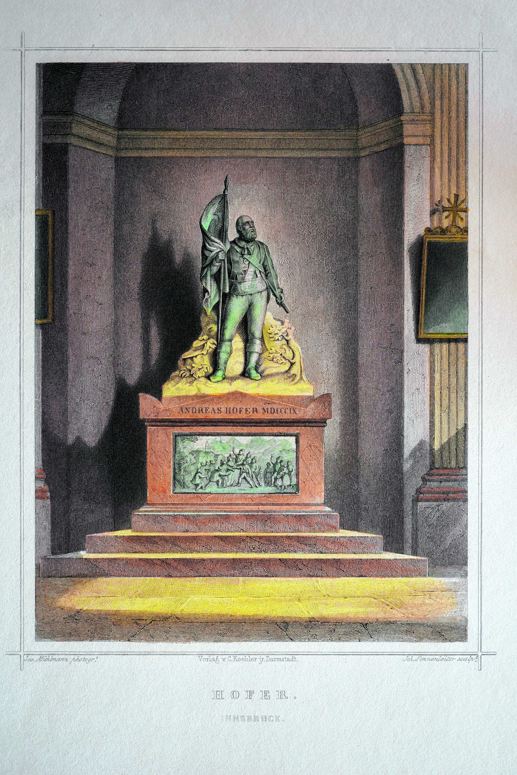 Grabmal Andreas Hofers in der Hofkirche, 1862.