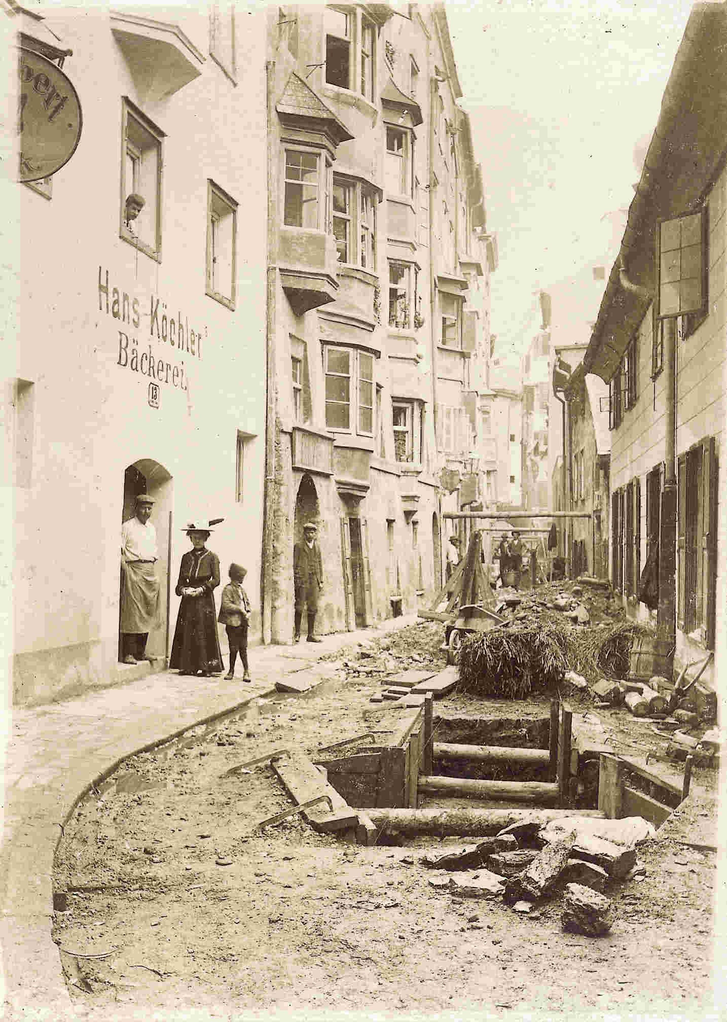 Bäckerei Köchler in der Schlossergasse 13, 1903 - 1906