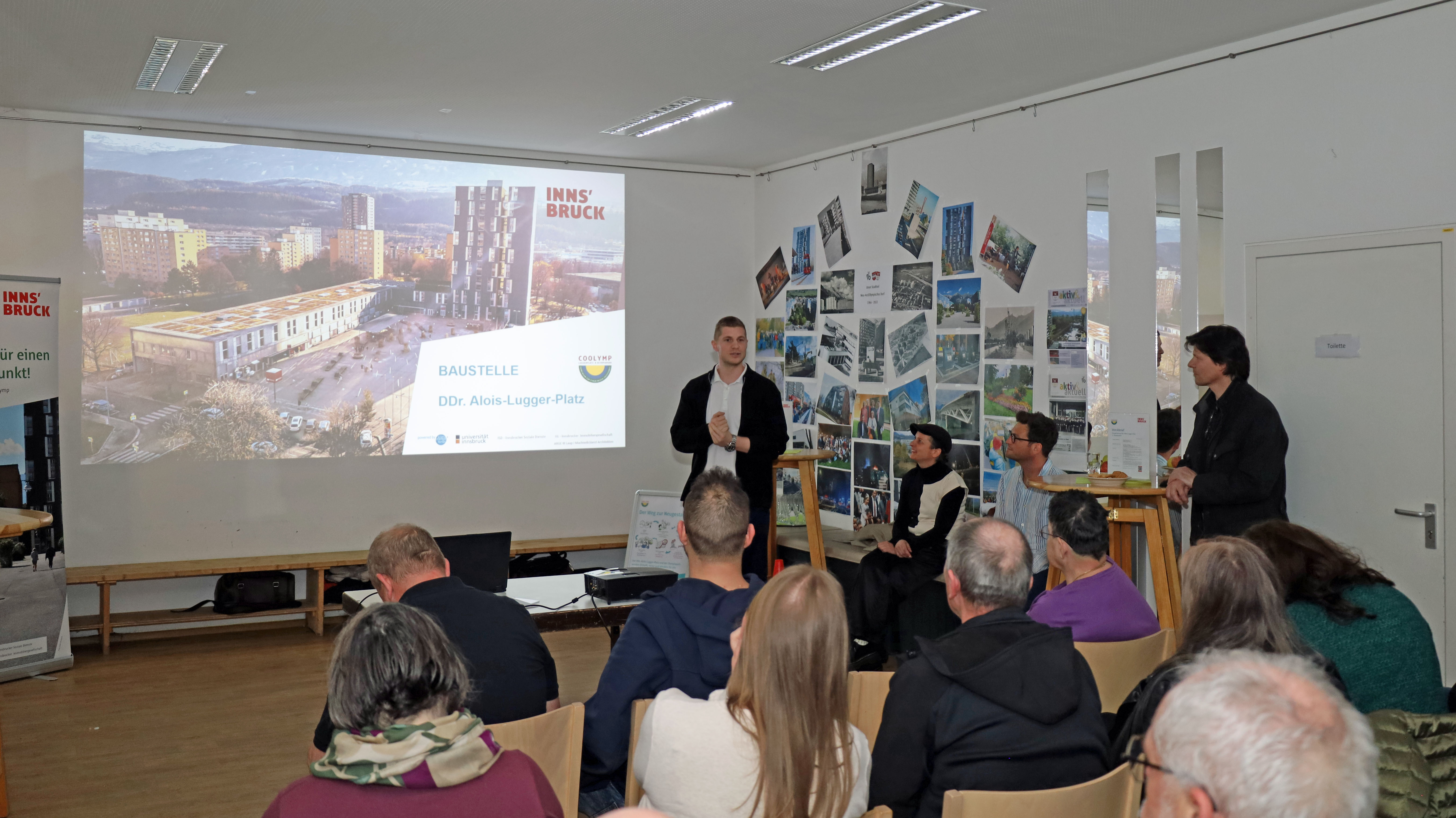 Bauleiter Manuel Egartner (IIG) erklärt die verschiedenen Phasen der Baustelle.