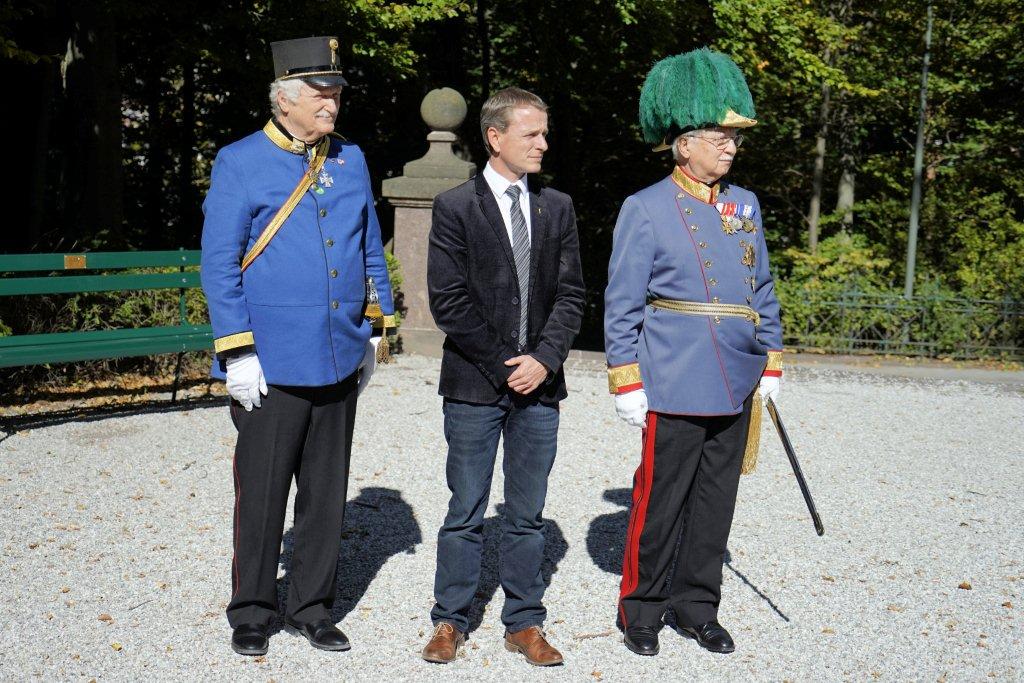 Vizebürgermeister Christoph Kaufmann beim landesüblichen Empfang anlässlich des  17. Kameradentreffens der Vereinigten Traditionsverbände Mitteleuropas (VTM) am 03. und 04. Oktober 2015 am Berg Isel in Innsbruck.