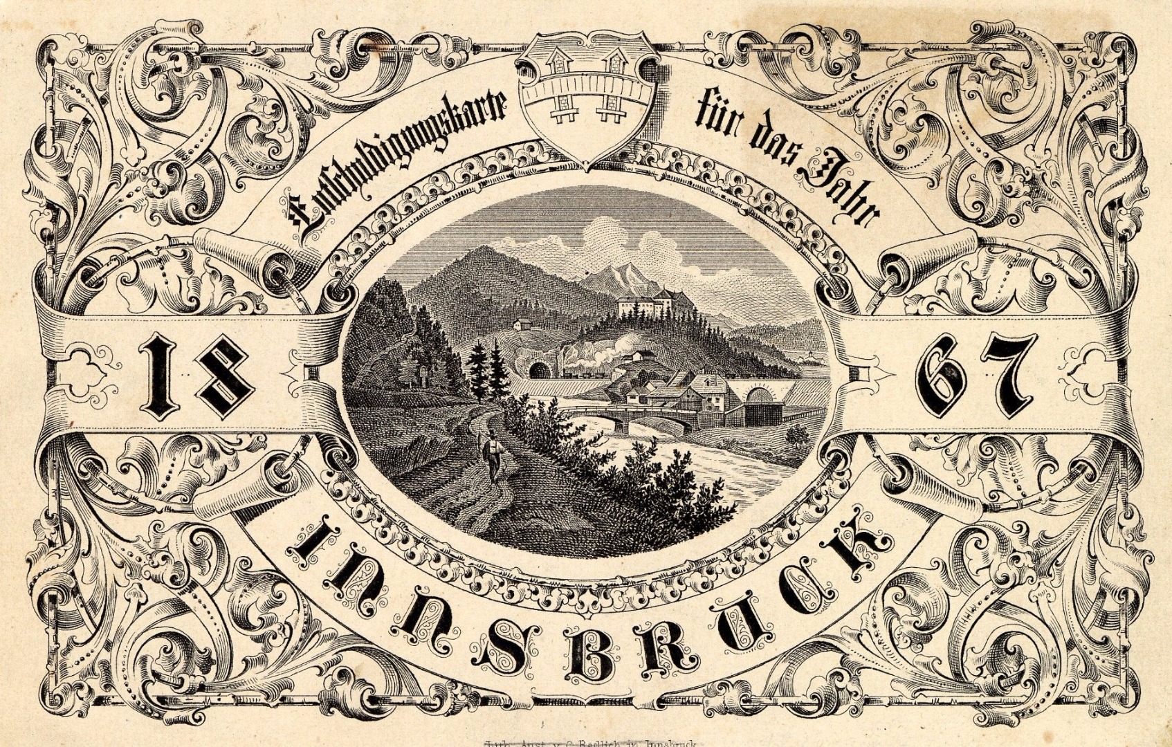 historische Neujahrsentschuldigungskarten aus Innsbruck
